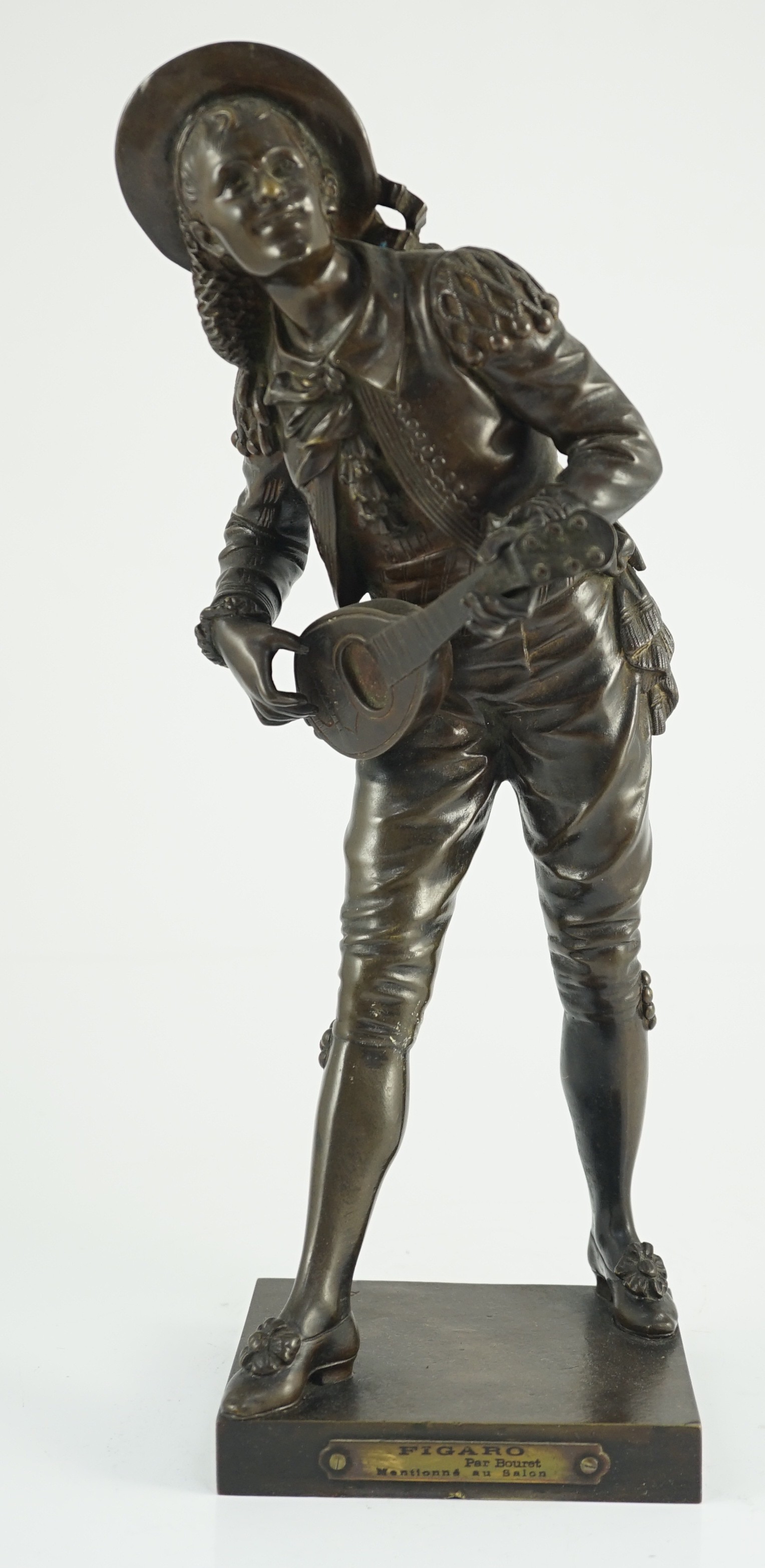 Eutrope Bouret (French, 1833-1906). A bronze figure of 'Figaro', 36cm high